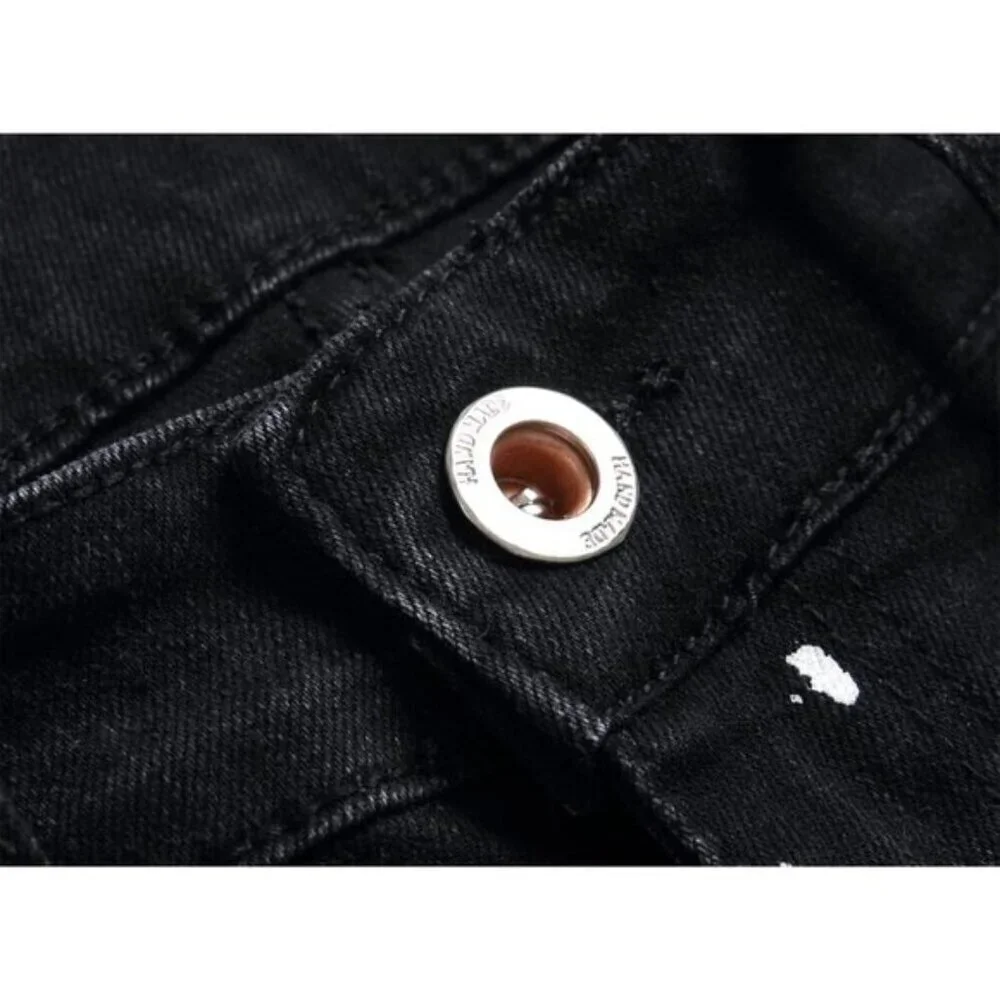 Men's Patch Ripped Stretch Regular Fit Jean With Five Pockets